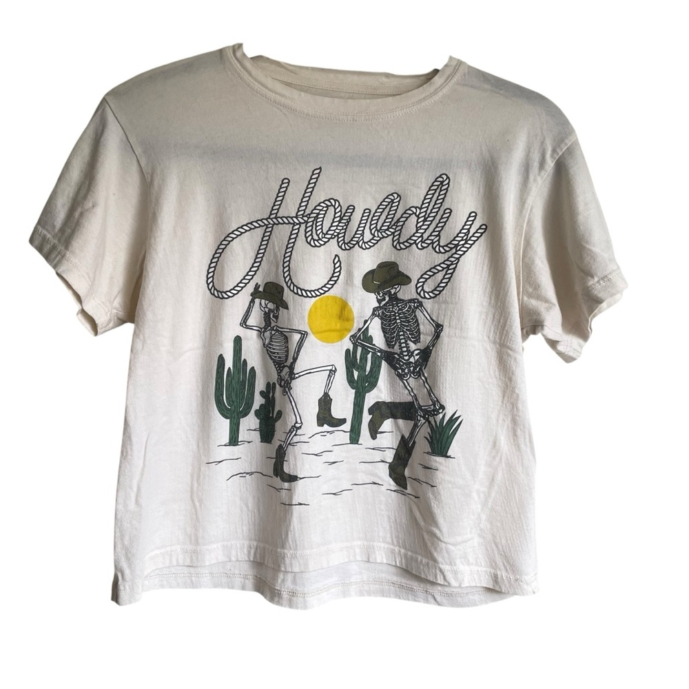 Cloud‎ Dancer Howdy Dancing Skeleton Cowboys Graphic Tee